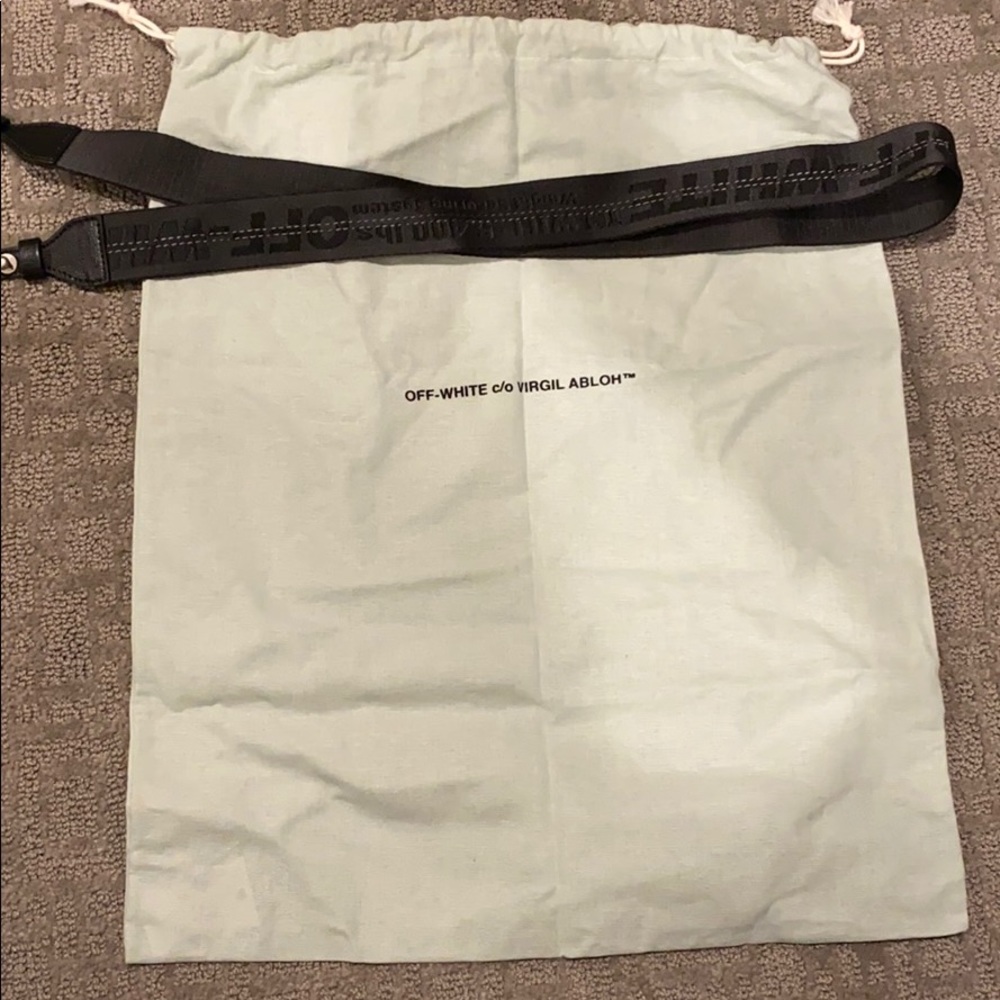 Off white dust bag & strap